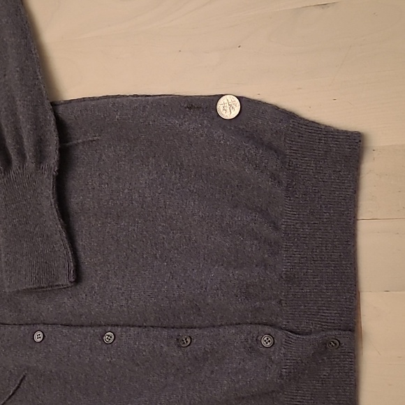 EUC Valentino Red Grey Wool/Cashmere Blend Rosette Button Front Cardigan - Picture 17 of 17